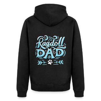 Ragdoll Papa Ragdolls Besitzer Katzenliebhaber - Unisex Premium Bio Zip Hoodie - Schwarz - Hinten - Nico (187cm)