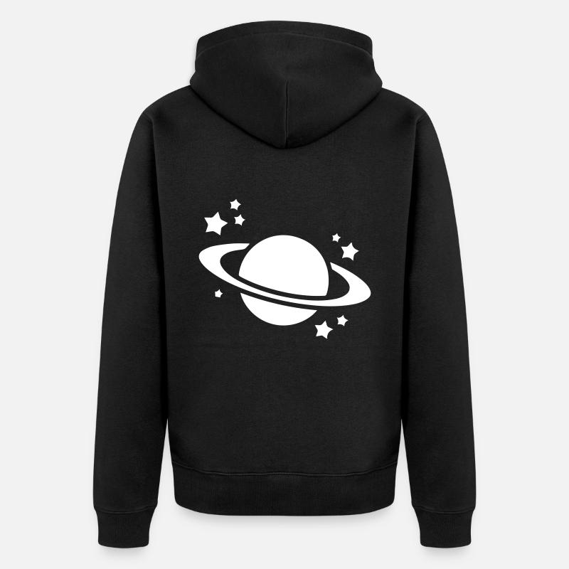 Icône Saturne - Veste à capuche bio Premium Unisexe - noir