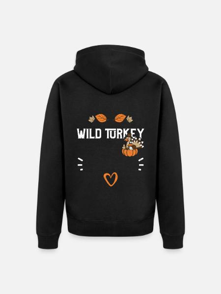 Wild Turkey - Thanksgiving - Unisex Premium Organic Zip Hoodie - black