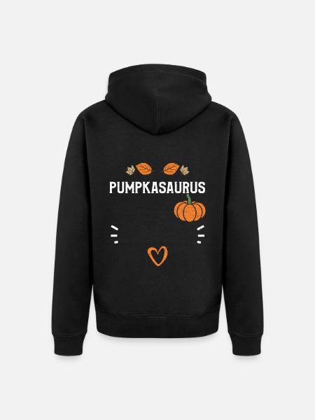 Pumpkasaurus - Pumpkin - Unisex Premium Organic Zip Hoodie - black