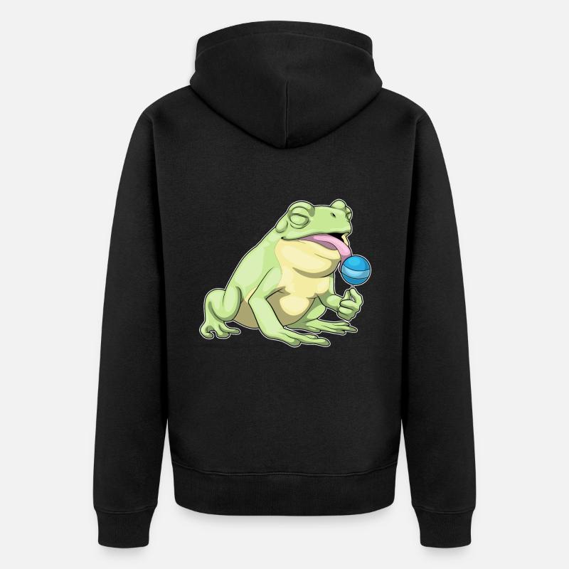 Sucette grenouille - Veste à capuche bio Premium Unisexe - noir