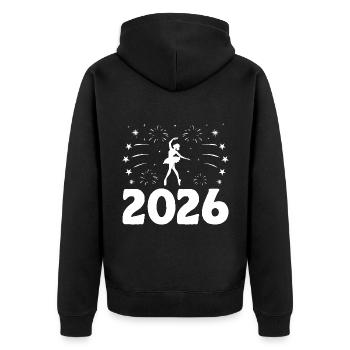 New Year Theme For Dancing Dancer Choreography - Unisex Premium Organic Zip Hoodie - black - Back - Nico (187cm)