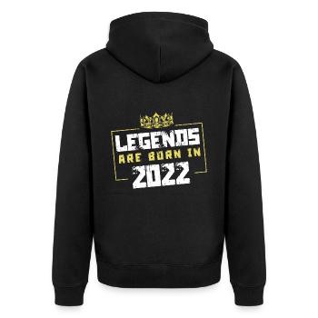 2022 legends born in - Unisex Premium Bio Zip Hoodie - Schwarz - Hinten - Nico (187cm)