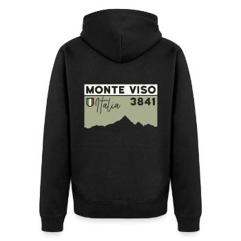 Monte Viso Randonnée Monviso Ascension Arête Est - Veste à capuche bio Premium Unisexe - noir - Dos - Nico (187cm)