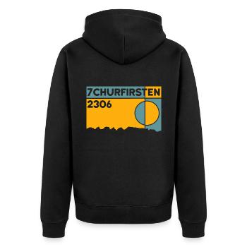 7 Churfirsten Hike Hiking Alpstein Souvenir - Unisex Premium Organic Zip Hoodie - black - Back - Nico (187cm)