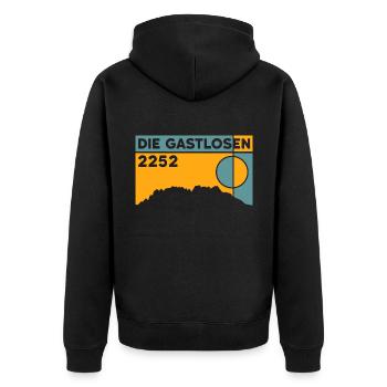 Die Gastlosen Wanderung Bergtour Andenken Klettern - Unisex Premium Bio Zip Hoodie - Schwarz - Hinten - Nico (187cm)