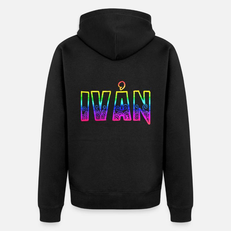 Ivån RS Arc-en-ciel - Veste à capuche bio Premium Unisexe - noir