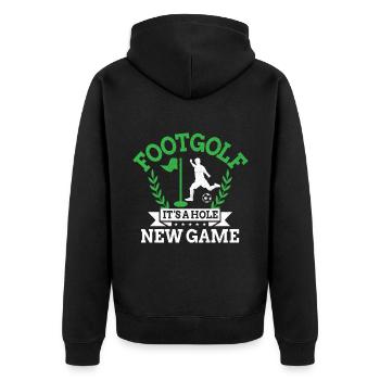 Footgolf Player Foot Golf Playing Footgolfers Foot - Unisex Premium Organic Zip Hoodie - black - Back - Nico (187cm)