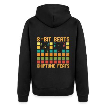 Chiptune Music Lover Groove zu den Bleeps und Bloo - Unisex Premium Bio Zip Hoodie - Schwarz - Hinten - Nico (187cm)