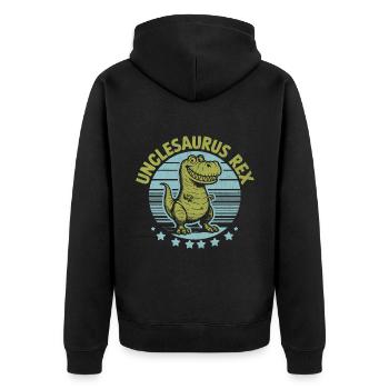 Unclesaurus Rex Dinosaurier Onkel Familie Onkel Nichte - Unisex Premium Bio Zip Hoodie - Schwarz - Hinten - Nico (187cm)