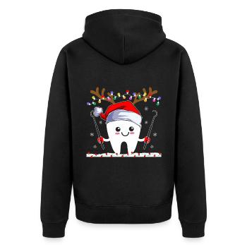 Dents Renne Noël Dentisterie Dentaire Dentistes - Veste à capuche bio Premium Unisexe - noir - Dos - Nico (187cm)