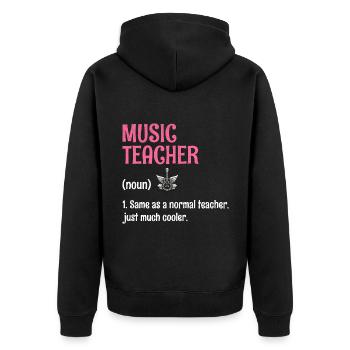 Professeur de musique identique à un professeur normal, juste beaucoup C - Veste à capuche bio Premium Unisexe - noir - Dos - Nico (187cm)