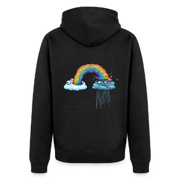 Rainbow Cloud - Unisex Premium Organic Zip Hoodie - black - Back - Nico (187cm)
