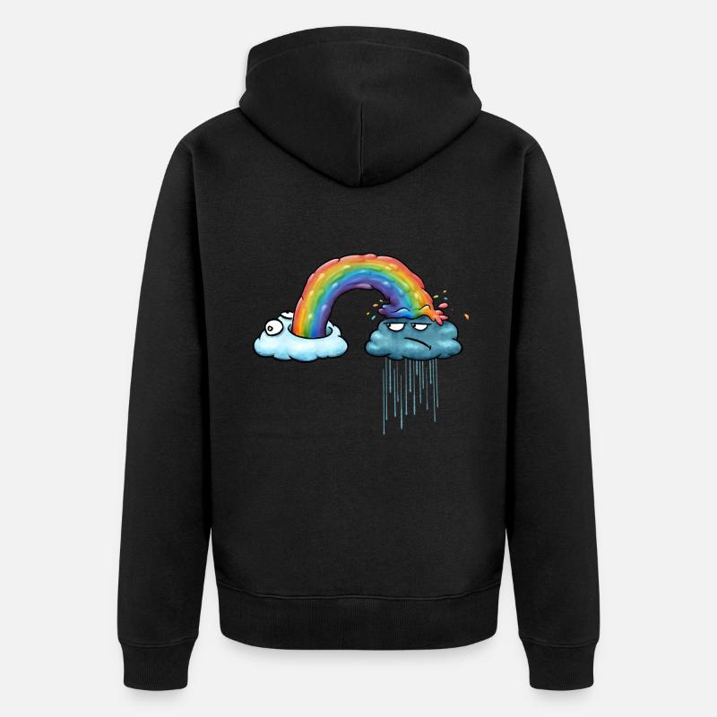 Nuage arc-en-ciel - Veste à capuche bio Premium Unisexe - noir
