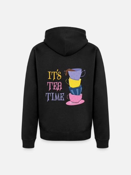It's Tea Time - Unisex Premium Organic Zip Hoodie - black