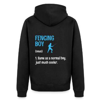 Escrime Garçon Identique À Un Garçon Normal Juste Beaucoup Plus Cool - Veste à capuche bio Premium Unisexe - noir - Dos - Nico (187cm)