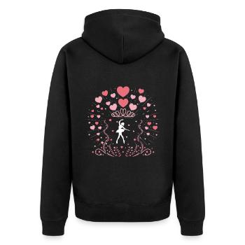 Valentine Theme Dancing For Dancing Dancer - Unisex Premium Organic Zip Hoodie - black - Back - Nico (187cm)