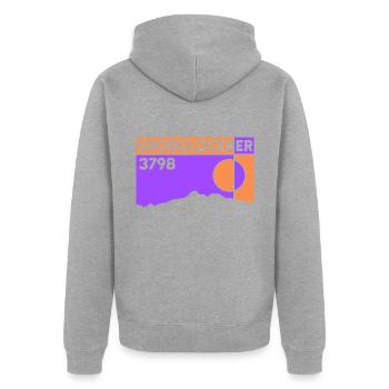 Großglockner Besteigung Skitour Bergtour Andenken - Unisex Premium Bio Zip Hoodie - Grau meliert - Hinten - Nico (187cm)