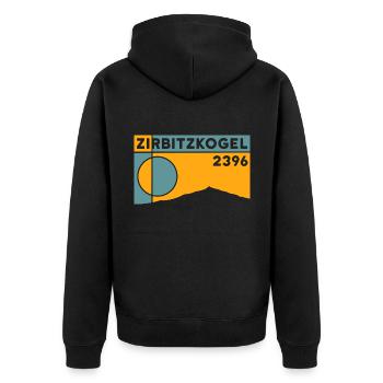Zirbitzkogel Trailrunning Wandern Zirbitz Trail - Unisex Premium Bio Zip Hoodie - Schwarz - Hinten - Nico (187cm)