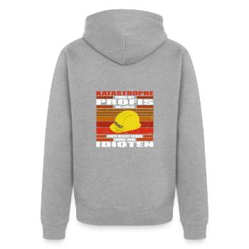 Einmal ohne Idioten - Unisex Premium Bio Zip Hoodie - Grau meliert - Hinten - Nico (187cm)