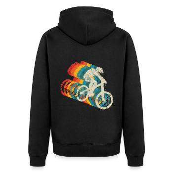 Downhill Mountain Biker MTB - Unisex Premium Organic Zip Hoodie - black - Back - Nico (187cm)