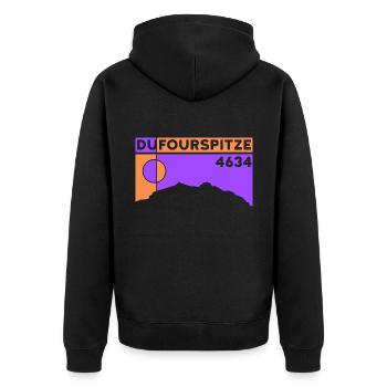 Dufourspitze Valais Alpine Tour Tour Souvenir - Unisex Premium Organic Zip Hoodie - black - Back - Nico (187cm)