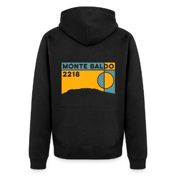 Monte Baldo - Unisex Premium Organic Zip Hoodie - black - Back - Nico (187cm)