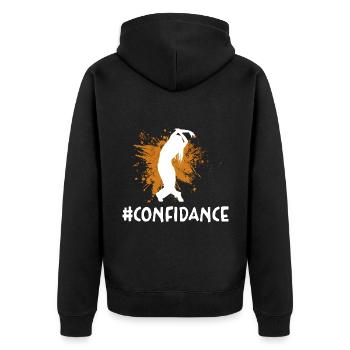 Confidance pour danser chorégraphie - Veste à capuche bio Premium Unisexe - noir - Dos - Nico (187cm)