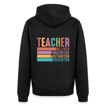 Enseignant - Veste à capuche bio Premium Unisexe - noir - Dos - Nico (187cm)