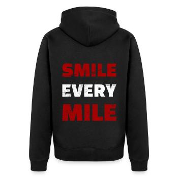 Souriez tous les cyclistes de mile - Veste à capuche bio Premium Unisexe - noir - Dos - Nico (187cm)