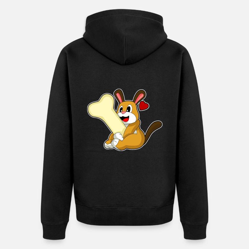 Os de chien - Veste à capuche bio Premium Unisexe - noir
