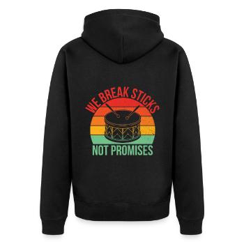 Drum Corps Marching Band Drum Corp Music Percussio - Unisex Premium Bio Zip Hoodie - Schwarz - Hinten - Nico (187cm)