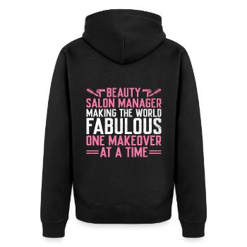 SPA Manager Job Wellness Funny SPA Management Sayi - Unisex Premium Organic Zip Hoodie - black - Back - Nico (187cm)