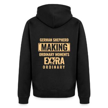 German Shepherds Making Ordinary Moments Extra Ord - Unisex Premium Organic Zip Hoodie - black - Back - Nico (187cm)