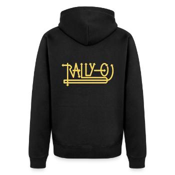 Rally-O – Rally Obedience - Unisex Premium Organic Zip Hoodie - black - Back - Nico (187cm)
