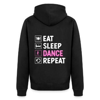 Eat Sleep Dance pour danser chorégraphie - Veste à capuche bio Premium Unisexe - noir - Dos - Nico (187cm)
