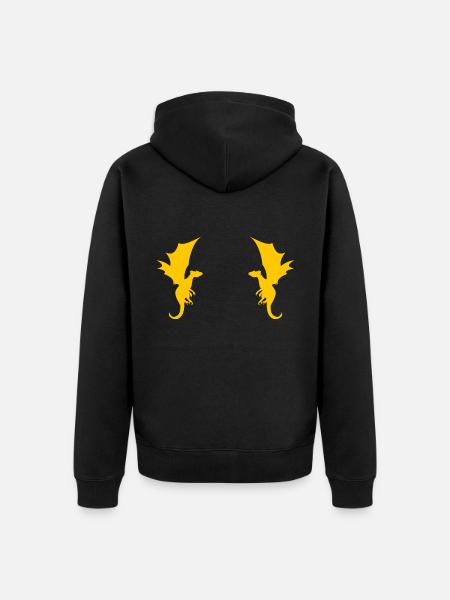 Dragon Dragon Pattern - Unisex Premium Organic Zip Hoodie - black