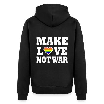Make love not war - Veste à capuche bio Premium Unisexe - noir - Dos - Nico (187cm)