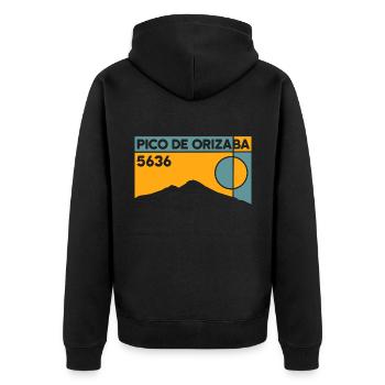 Pico de Orizaba Citlaltépetl Climb Mexico - Unisex Premium Organic Zip Hoodie - black - Back - Nico (187cm)