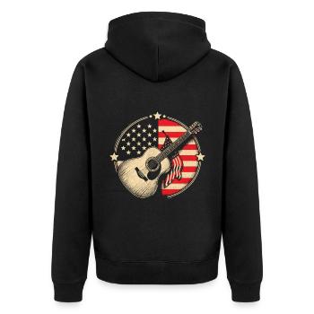 Drapeau américain Country Music Song Lover USA Patriot - Veste à capuche bio Premium Unisexe - noir - Dos - Nico (187cm)