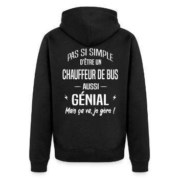 Chauffeur de bus - Veste à capuche bio Premium Unisexe - noir - Dos - Nico (187cm)