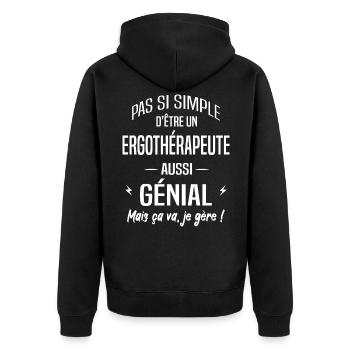 Ergothérapeute - Veste à capuche bio Premium Unisexe - noir - Dos - Nico (187cm)