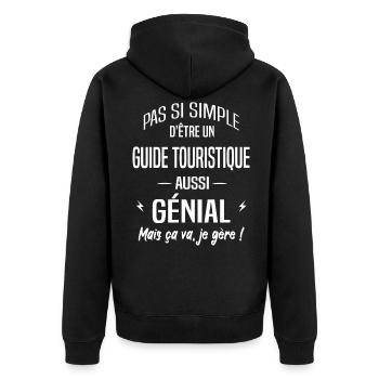 Guide touristique - Veste à capuche bio Premium Unisexe - noir - Dos - Nico (187cm)
