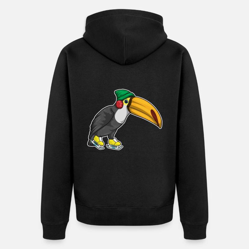 Toucan patins à glace - Veste à capuche bio Premium Unisexe - noir