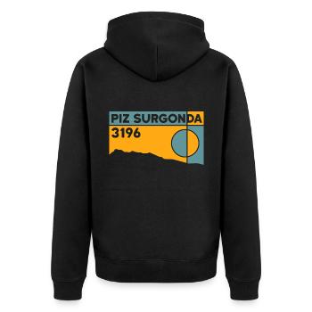 Piz Surgonda Hike Ski Touring Souvenir Summit Book - Unisex Premium Organic Zip Hoodie - black - Back - Nico (187cm)