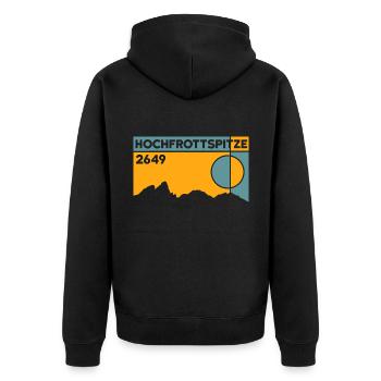 Hochfrottspitze Tour Bergtour Souvenir Andenken - Unisex Premium Bio Zip Hoodie - Schwarz - Hinten - Nico (187cm)