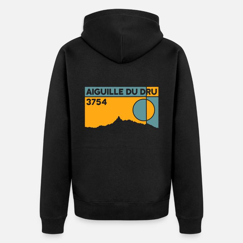 Aiguille Du Dru - Unisex Premium Bio Zip Hoodie - Schwarz
