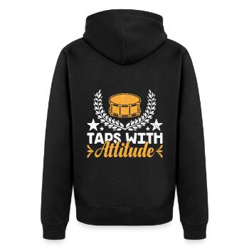 Drum Corps Marching Band Drum Corp Music Percussio - Unisex Premium Bio Zip Hoodie - Schwarz - Hinten - Nico (187cm)