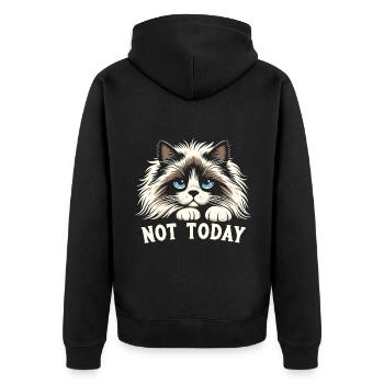 Not Today Ragdoll Cat Lover Ragdolls - Unisex Premium Organic Zip Hoodie - black - Back - Nico (187cm)
