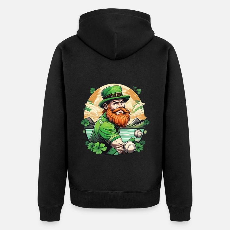 St. Patrick’s Day Shamrock Baseball - Veste à capuche bio Premium Unisexe - noir